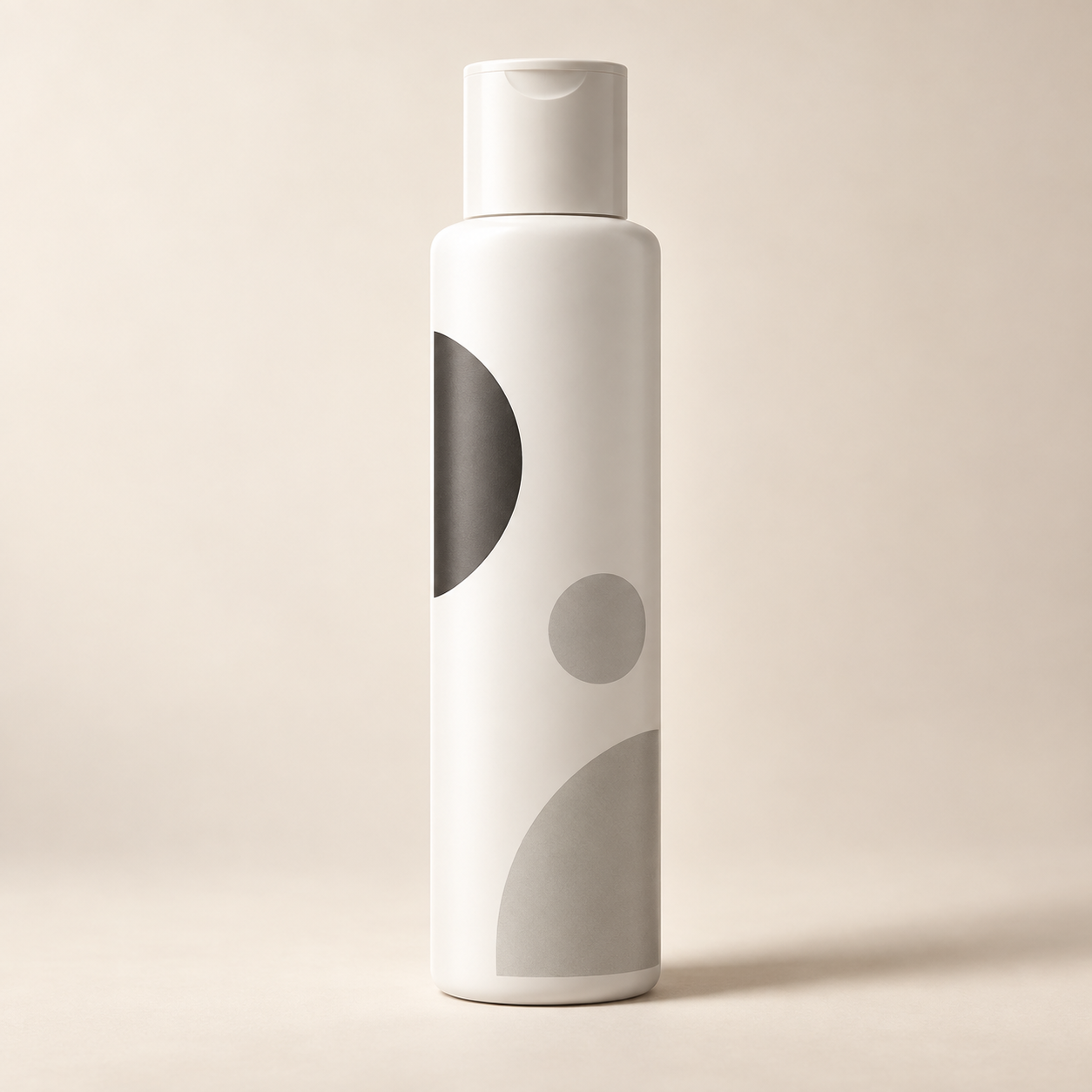 AI-generated illustration for SEEN Shampoo, Fragrance Free: a slim unbranded white bottle; not official packaging.