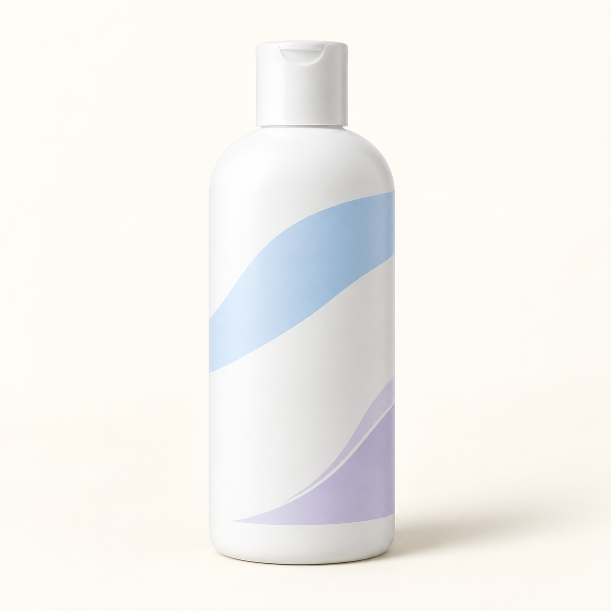AI-generated illustration for Vanicream Conditioner: an unbranded white bottle with blue and lavender accents; not official packaging.
